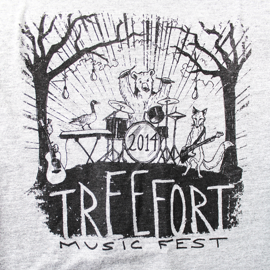 T-shirt design by Lauryn Medeiros, art, illustration, typography, animal band, Treefort Music Festival, Boise